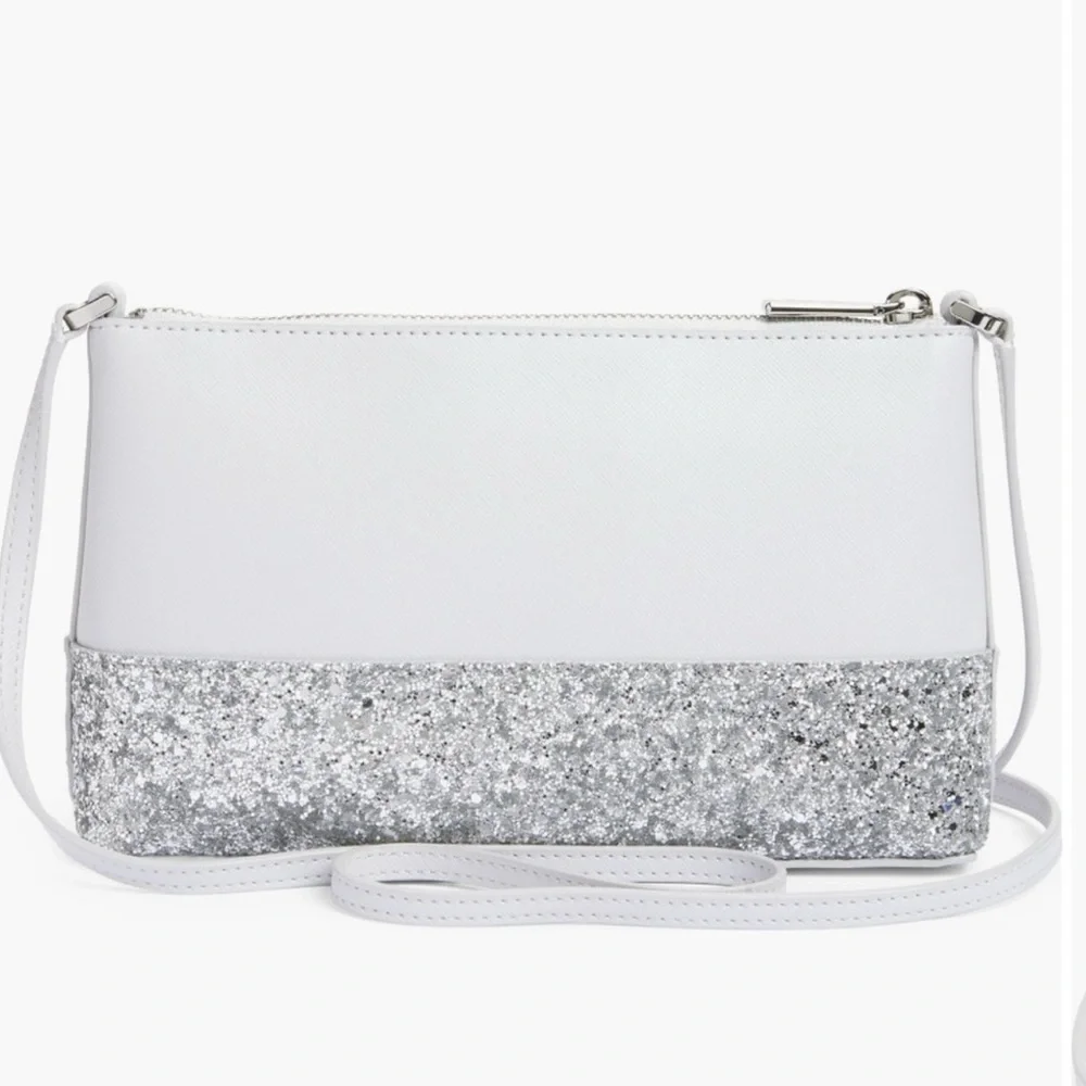 Kate Spade Glitter Flash Crossbody Gray NWT - Picture 3 of 7